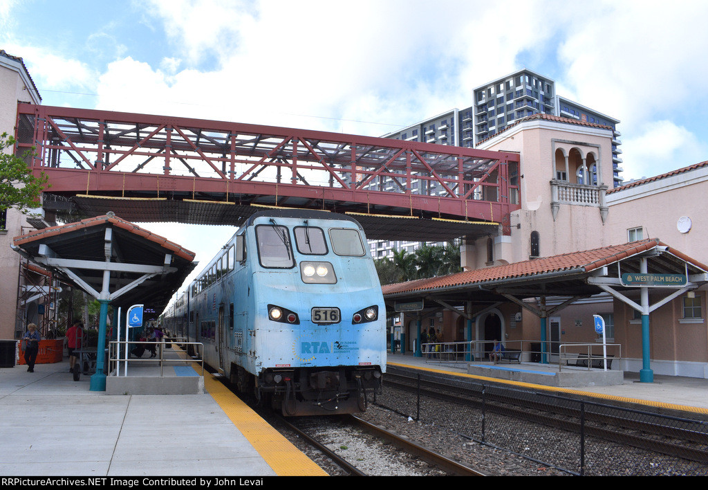 Rotem Cab Car # 514 on the point of Tri-Rail Train # P664 at West Palm Beach Station 